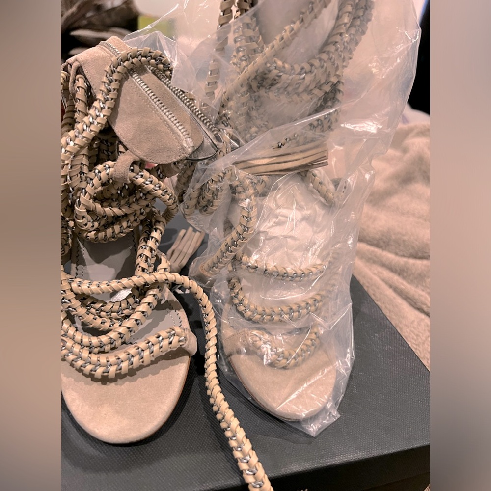 Brand New Monika Chiang Imena Braided Rope Sandals in Cashmere EU 38.5 U.S. 8